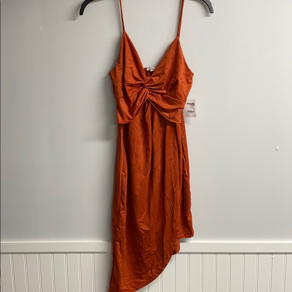 Burnt Orange Velvet Dress